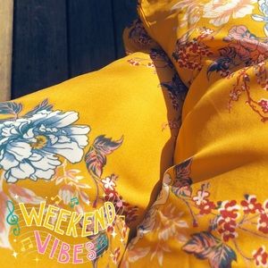 Dark Yellow Floral Print Romper